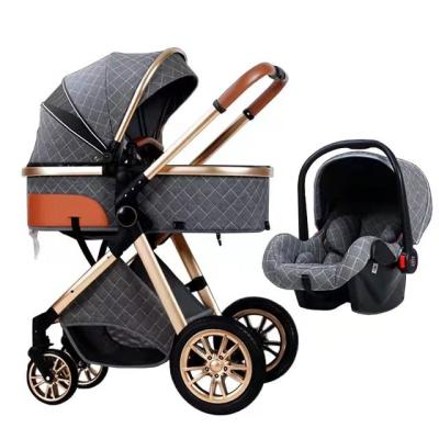 China Hot Sale Wholesale Multi-Function Adjustable Luxury Small Baby Aluminum Alloy Easy Foldable Lightweight Baby Carriage With Safety Seat for sale