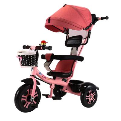 China Factory direct sale 2022 whole ride toy 6-18 months baby light trunk reliable quality mini 3 wheel plastic tricycle stroller for kids for sale