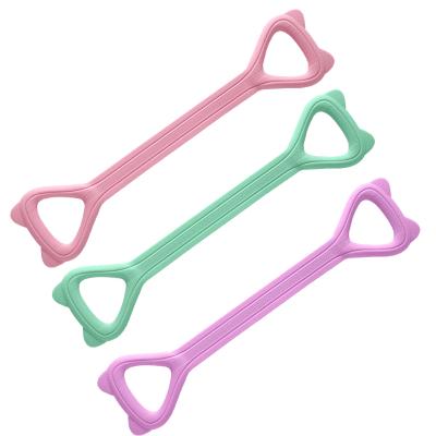 China Yoga Gym Fitness Elastic Resistance Tube Chest Expander 8 Shaped Figure 8 Resistance Band for sale