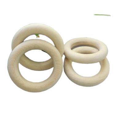 China Eco-Friendly Natural Organic Wooden Teether Beech Wood Ring Toy for sale