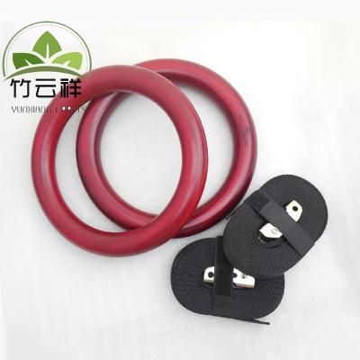 China Europe 240mm Sports Wooden Ring Red Color Ring Wooden Powerful Gymnastics Gymnastics Ring for sale