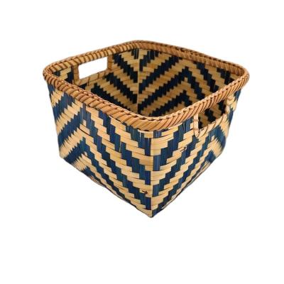 China New color bamboo storage basket Vietnam storage box home fruit and vegetable storage basket viable bamboo flower bamboo basket for sale