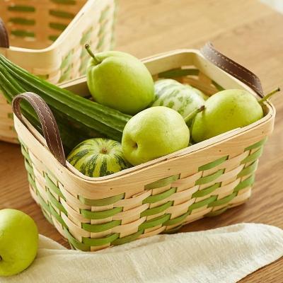 China Viable Chinese Rattan Basket Chip Handmade Beige Fruit Storage Wooden Bamboo pp Rattan Manufacturer for sale