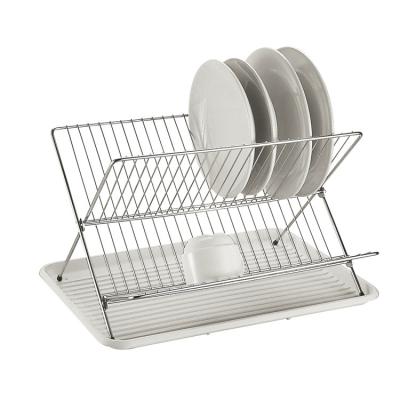 China Sustainable Folding Dish Drying Dish Rack Hot Selling Sideboard Draining Dish X Drying Rack for sale