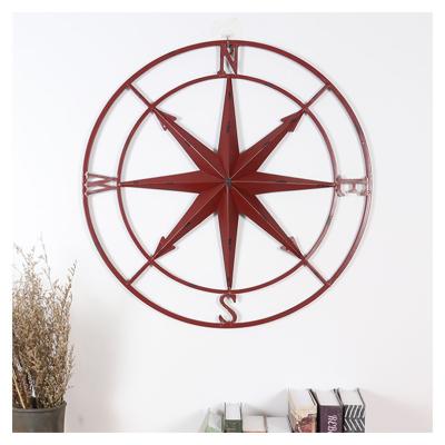 China Living Room CLASSIC Creative Three-Dimensional Home Decoration Compass Wall Hanging Iron Hanging Decoration for sale