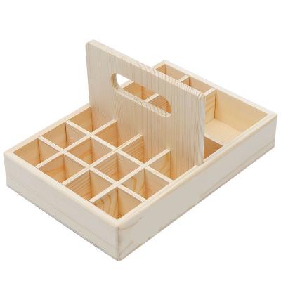 China Custom Wooden Essential Oil Box Lattice Display Rack Pine Tree Essential Oil Storage Box Doterui Wooden Storage Box for sale