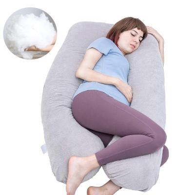 China Amazon Antistatic Top Selling Polyester Velvet Fabric U Shape Pregnancy Pillow for sale