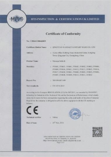 CE - Guangdong Kasdaly Pool Spa Equipment Co., Ltd.