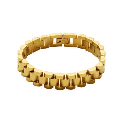 China INS wind heavy industry texture 18K gold plated stainless steel couples bracelet CLASSIC for women exaggerated jewelry wholesale for sale