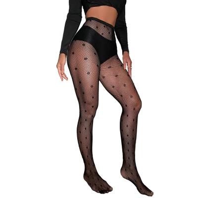 China Black Polka Dot Pattern Sexy Nylon Stocking New Style Anti-embolism Anti-embolism Transparent Lady Daily Life Wear for sale