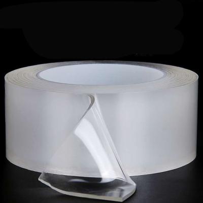 China Waterproof Clear High Sticky Reusable Washable Removable Double Sided Gel Grip PU Nano Tape for sale