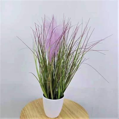 China Minimalist Popular Green Artificial Bonsai Long Reed Grass For Home Decor Pampas Grass Onion Grass Indoor Plant Planta 120Cm for sale