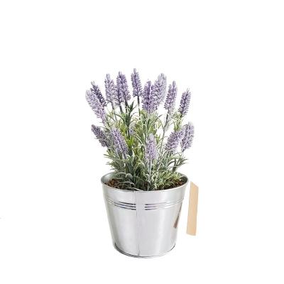 China Simple and Natural Artificial Lavender Plants in Life Silver Faux Silk Pot Flower Arrangement for Home&Beyond Decor for sale