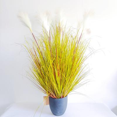 China Eco-Friendly Faux Pampas Tall Fluffy Floral Artificial Pom Pom Grass Branches Plants For Floor Decorations For Home for sale