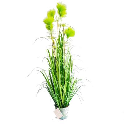 China Eco-Friendly Large Artificial Green Faux Pampas Grass Fluffy Pom Pom Flower Arrangement For Home Wedding Decoration for sale