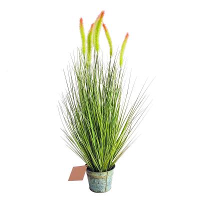 China Wholesale High Quality Minimalist Plant Dogtail Artificial Grass In Pot Colors Faux Pampas Grass Layout For Home Decor for sale