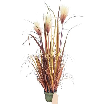 China 90cm Length Minimalist Artificial Pampas Grass In Full Faux Fluffy Reed Pot Arrangements For Home Decor for sale