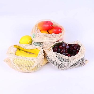 China 100% Eco-Friendly Washable Organic Cottons / Eco Friendly Drawstring Grocery Storage Bag Easy Wash Mesh Bag for sale