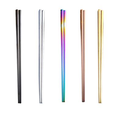 China Viable Korean Style Rose Gold Stainless Steel 304 Titanium Chopsticks for sale