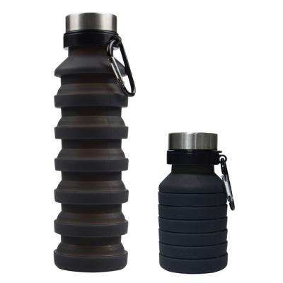 China Sustainable Leak Proof Expandable Collapsible Travel Sports Outdoor Silicone Cup Silicone Water Bottle for sale