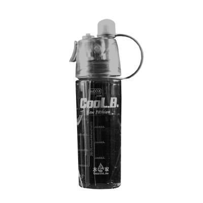 China Custom Viable Portable Handle Sports Spray Push Button Plastic Water Bottle With Scale Eco-Friendly Transparent Functional Bottle for sale