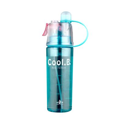 China Sustainable 400ml 600ml Customized Space PC Cup Mist Spray High Plastic Sports Water Bottle for sale