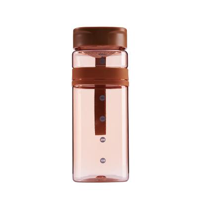 China Private Label Design Viable Empty Water Bottle 610ml And 710ml Capacity Separation Square Tea Listing Scale for sale