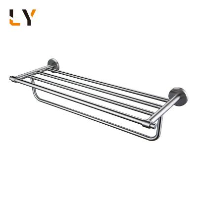 China Hot Selling Fashion Bathroom Small Accessories Stainless Steel Hanger Metal Towel Racks Shelf for sale