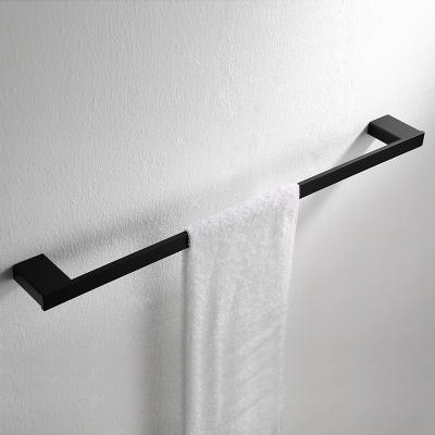 China Modern Black Stainless Steel Hand Towel Storage Rack Set Bathroom Towel Rack for sale