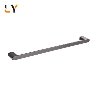 China Modern Simple Living Room Wall Mount Hand Towel Gun Black Metal Drying Towel Bar for sale