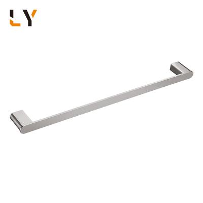 China Modern Hotel Towel Rack Handle Steel Bath Wall Mounted Silver Towel Rack for sale