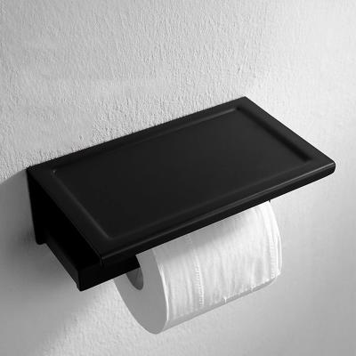 China Bathroom Tissue Holder Mobile Phone Storage Shelf Durable Wall Mounted Toilet Paper Holder for sale