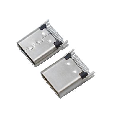 China Hot Sale USB 3.1 Type C Receptacle 24 Pin SMT USB C Connector USB3.1 Presser Plate 24pin PCB Female Right Angle Type for sale