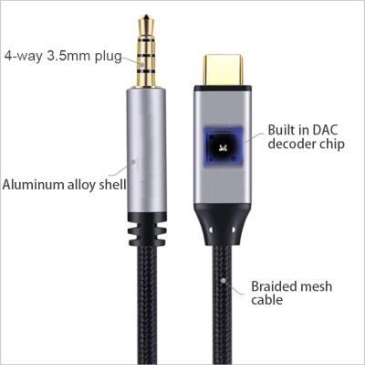 China USB To 3.5mm Factory Outlet Audio Aluminum Male To USB Male Type C To 3.5mm Adapter Audio Converter USB To 3.5mm Audio Cable for sale