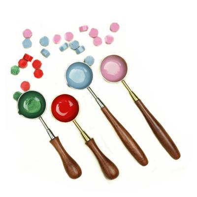 China Eco - Friendly Wooden Handle Sealing Wax Cast Spoon For Wax Seal Beads for sale