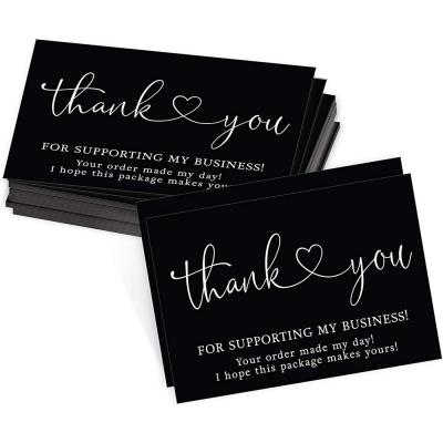 China Simple Black 30Pcs Eco-friendly Thank You Card For Eshop And Small Business for sale