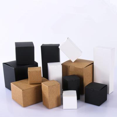 China Kraft Paper Cardboard Packing Box Cardboard Box Small Box Cosmetics Box Black White Eco - Friendly Card Box for sale