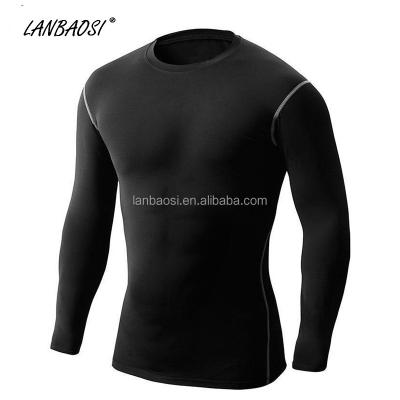 China Wholesale Fitness Men Anti-pilling Compression Tight Shirt Breathable Men Exercising Long Sleeve Top for sale