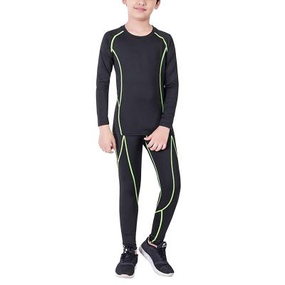 China Compressed Boy's Compression Underwear Sets Dry Fit Baselayer Top & Long Sleeve Bottom Shirt & Gaiters for sale