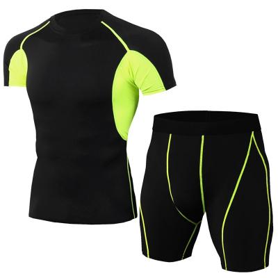 China Wholesale QUICK DRY Mens Compression Shorts Sets Dry Fit Workout Shorts Shapewear Running Tight Sports Shirts Shorts for sale