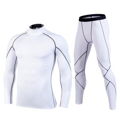 China Wholesale Breathable Breathable Yoga Shirt Quick Dry Gym Base Layer Wear Compression Men's Compression Pants Top Set for sale