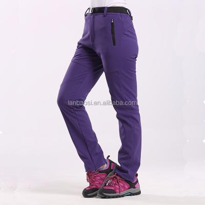 China Good Quality Customized Anti-pilling Women's Fleece Pants With Waistband Pockets Waterproof Windproof Softshell Thermal Pants for sale