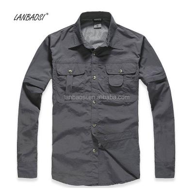 China OEM Soft Thin Comfortable UV Outdoor Quick Dry Men's Detachable Casual Shirts for sale