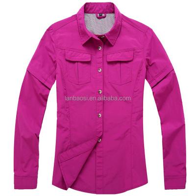 China Breathable Women's Outdoor Quick Dry UV Protection Sets Convertible Shirts And Pants To Increase Climbing for sale