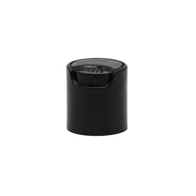 China Non Spill Disc Top Cap 18mm Black Plastic Disc Top Cap For Plastic Bottles Caps for sale