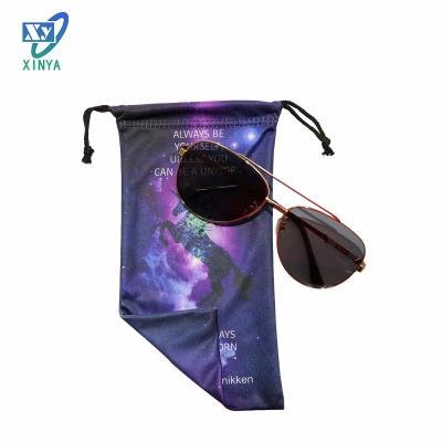 China Microfiber Glasses Pouch Printed Glasses Soft Pouch Wholesale Microfiber Sunglasses Bag for sale