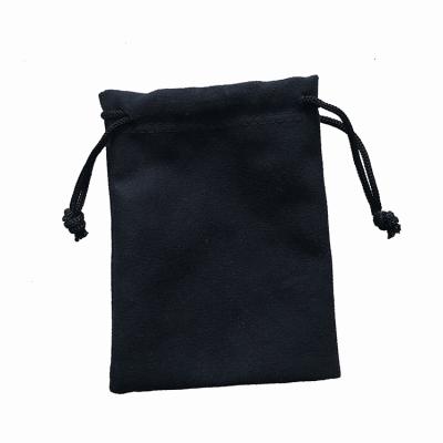 China Jewelry Storage Jewelry 200gsm Black Suede Small Pouch 9*12cm for sale