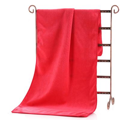 China Excess Compressed Towels Export Red Microfiber Bath Towel for sale