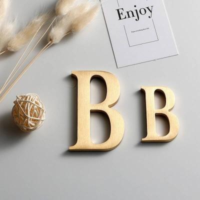 China Antique Imitation Factory Wholesale Gold Brushed Stainless Steel Business Letter Signs Self Adhesive Solid Metal Letter Mail Hotel Signs for sale