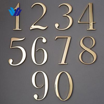 China HONGSEN Buildings Customization Cafe Metal House Number 3d Logo Signs Metal Stainless Steel Sign for sale